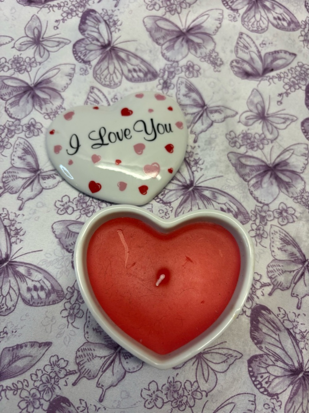 📍Russ Berrie Heart Candle with Top - Picture 2 of 3